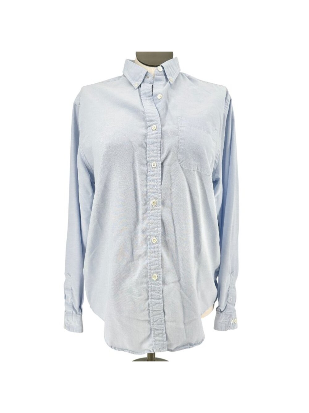 Lands End Button Down Dress Shirt Tailored Womens 18 Tall Cotton Poly USA Made